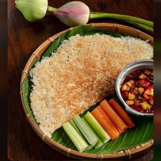 CƠM CHÁY, MỠ HÀNH, CHÀ BÔNG, PATE, TRỨNG, RAU LUỘC, KHO QUẸT, TÓP MỠ